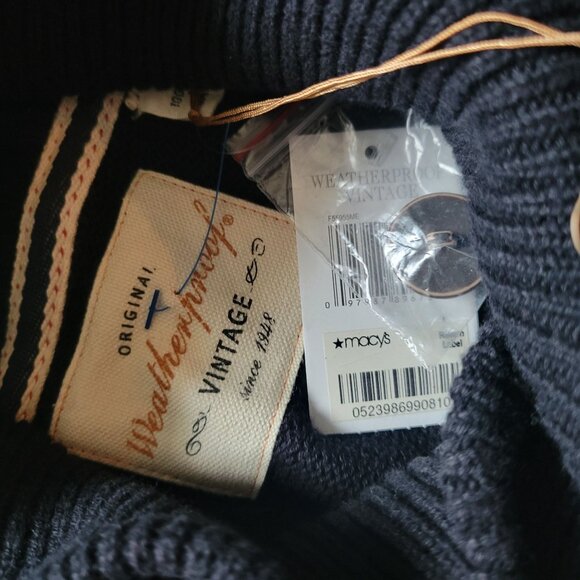 Weatherproof Vintage 1948 Mens Knit Sweater With Snowflake Design Shawl Collar & - Picture 6 of 8